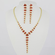 511169 Pink in Gold Necklace Set